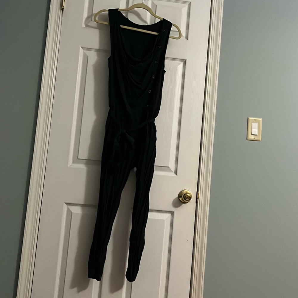 Armani Exchange Charcoal Grey Button Up Jumpsuit
